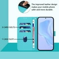 thumbnail image 3 of Wallet Case Compatible for Samsung Galaxy A05 4G, PU Leather Magnetic Closure Protective Flip Folio Case with 3 Card Holder and Wrist Strap Cover Women Men,Lake Blue,For Galaxy A05 4G, 3 of 7