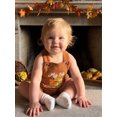 thumbnail image 4 of Cjfdfy Newborn Baby Boy Fall Thanksgiving Ouftits My First Thanksgiving Turkey Romper Turkey Embroidery Sleeveless Overalls Corduroy Bodysuit Cute Thanksgiving Fall Winter Outfit, 4 of 9