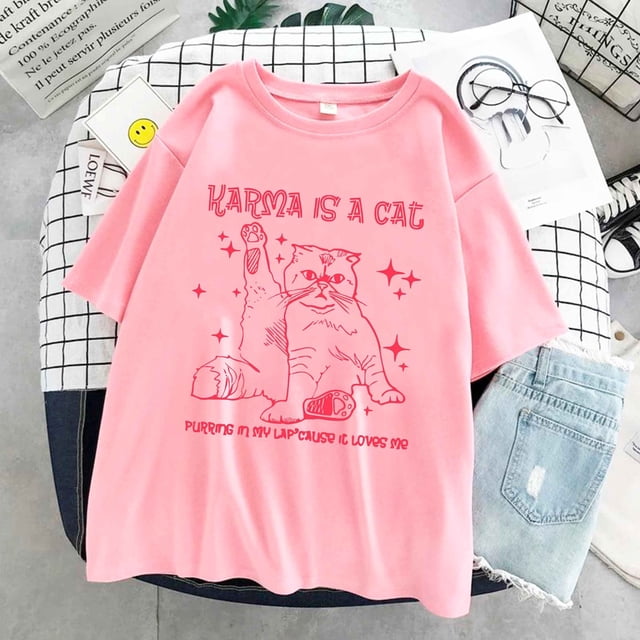 Camiseta unisex Karma es una estética de gato Deng Xun unisex
