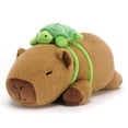 thumbnail image 1 of Mochila SQEQE de peluche de carpincho pesado con tortuga, 25 cm, 1 of 9