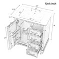 thumbnail image 2 of 30" Bathroom Vanity with Sink, One Door Cabinet and Drawers, 2 of 8