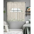 thumbnail image 5 of Spring Floral Kitchen Curtain and Valance Set 3 Pieces,Rod Pocket Short Tier Curtains 24 Inch Length,White Daisy Farmhouse Linen Texture Swag Topper Small Window Treatment for Cafe Bathroom Bedroom, 5 of 6