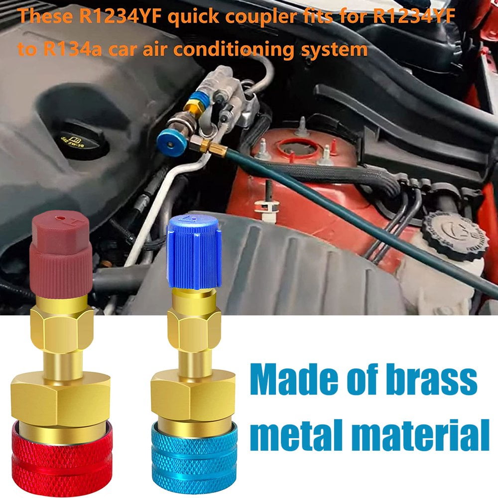 2Pcs Car Auto Freon R134A H/L Quick Coupler Adapters Air Conditioning Refrigerant Adjustable Ac Manifold Gauge 87685403