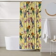 thumbnail image 6 of Shower Curtain, Bright Birds Flowers Waterproof Fabric Plastic Shower Curtain, Drying Fast Bathroom Curtain with 9 Buttonholes, Ruffle Shower Curtain 60x72in, 6 of 8