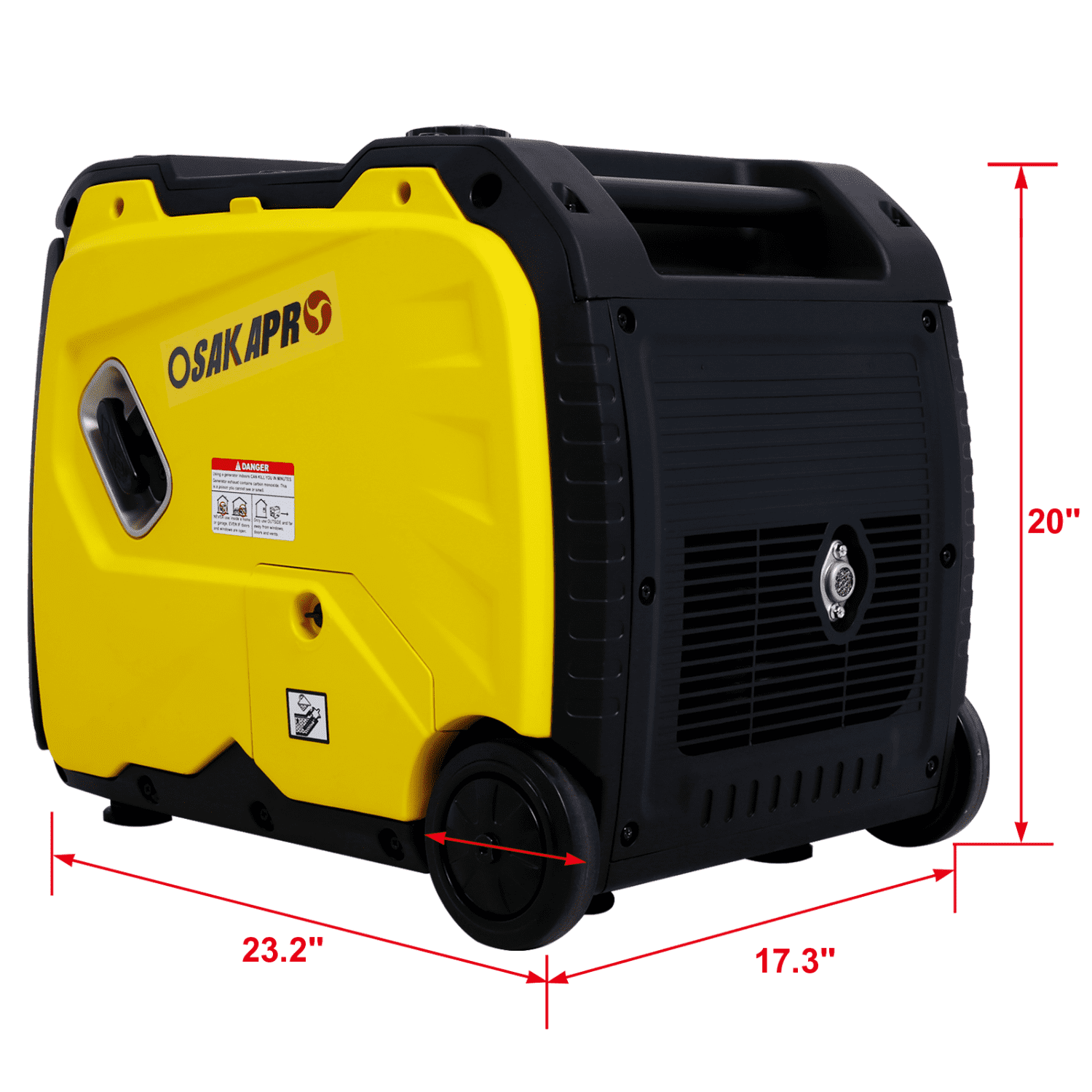 Urday 4500W Quiet Inverter Generator, 212cc 4-Stroke Engine, 17H Run Time, Electric/Pull Start, Portable with Wheels & Handle, for Camping & Home Use