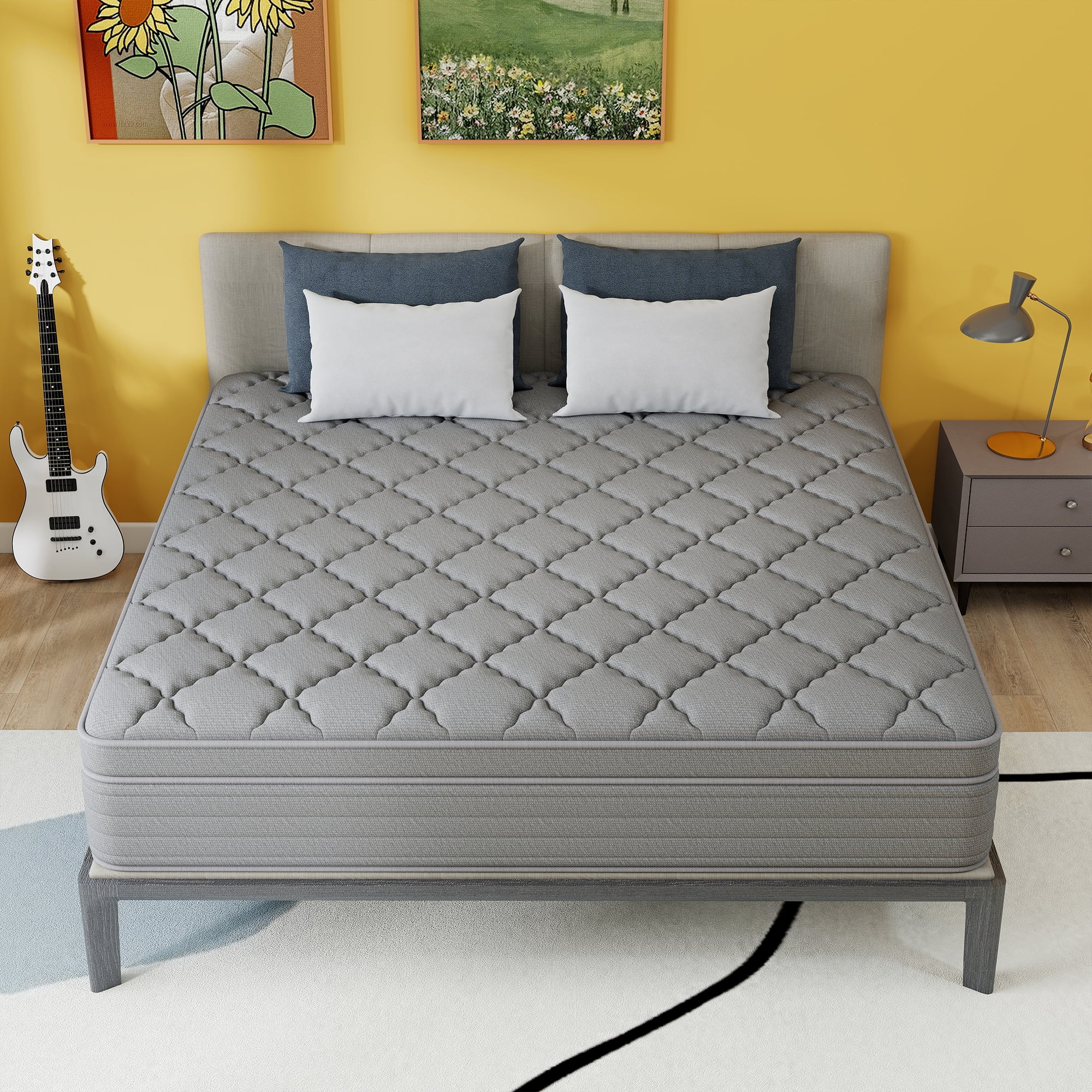 Kviwasha Full Mattress,14 inch Hybrid Gel Memory Foam Mattress in a Box , Medium Firm Support, Pressure Relief