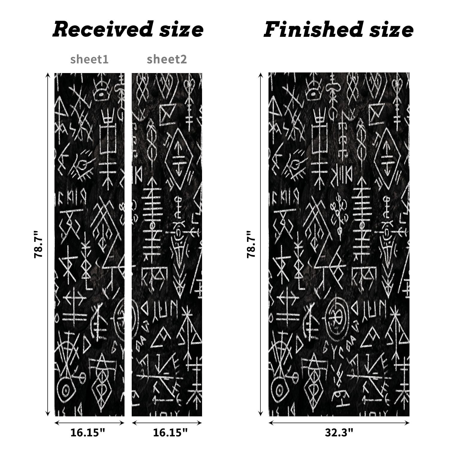 Self Adhesive Vinyl Refrigerator Wrap Set Futhark islandic seamless Magic hand Door Mural Removable Fridge Sticker Peel and Stick&nbsp;Full Door Cover Decal Kitchen Bar Decor