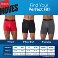 thumbnail image 6 of Hanes Moves Premium Men's Anti-Chafe Total Support Pouch X-Temp Long Leg Boxer Briefs, Gray/Black, 2-Pack, Size: S-XL, 6 of 6