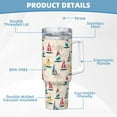 thumbnail image 5 of Sikiie Reto Marine Nautical Insulated Stainless Water Bottle Lid Travel Mug Cup Insulated Tumblers Cup 40oz Ice Bully With Handle, 5 of 8