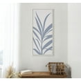 thumbnail image 6 of Kate and Laurel Sylvie Mid Century Retro Jungle Botanical Light Blue Framed Canvas Wall Art by The Creative Bunch Studio, 18x40 White, Minimalist Plant Leaf Art for Wall, 6 of 7