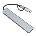 thumbnail image 1 of Hub USB C, Alta Compatibilidad 5 Gbps Gris Espacial Adaptador De Concentrador USB Disipación De Calor 7 En 1 Ahorro De Costos Para Computadoras, 1 of 7
