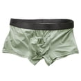 thumbnail image 2 of sunsanly Mid-Rise Elastic Waistline Men Panties Simple Patchwork Color U Convex Shorts Briefs, 2 of 8