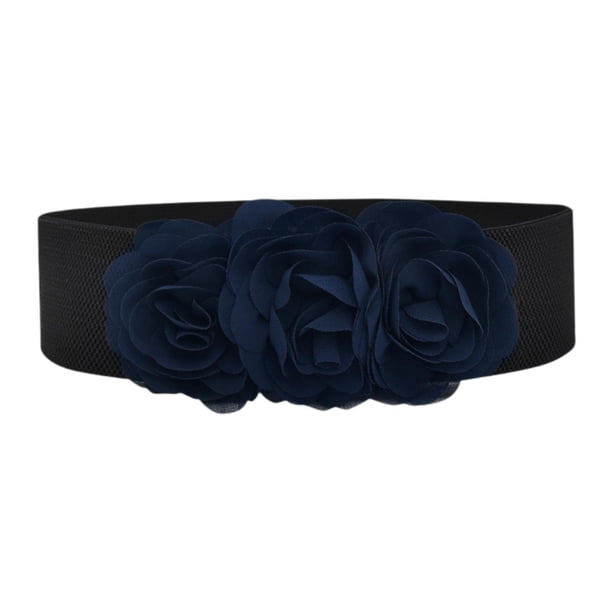 Cinturón ancho para mujeres cinturón elástico cinturón grande flor elegante cinturón cinch