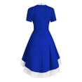 thumbnail image 3 of Christmas Dress for Women Clearance Retro Short Sleeve Splicing Evening Party Prom Vintage Dress, 3 of 3