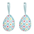 thumbnail image 2 of Easter Wrapped Foam Egg Ornaments Floral Plaid Egg Decorations Personalized Party And Holiday Decor Hanging Accents, 2 of 6