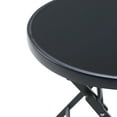 Mainstays Greyson 18” Round GlassTop Folding Side Table, Black