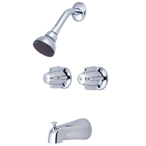 Central Brass 6076 2-Handle 1-Spray Tub and Shower Faucet in PVD Polished Chrome