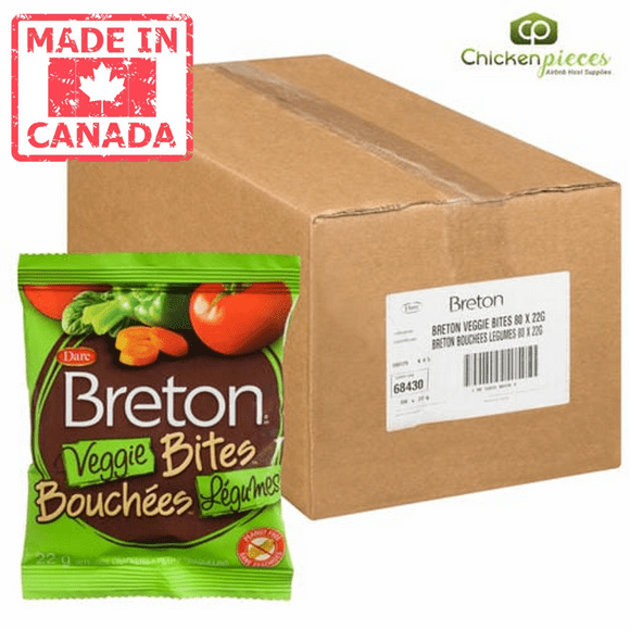 Dare Cracker Breton Veggie Bites 22G/0.77oz (80/Case) - Canadian Made