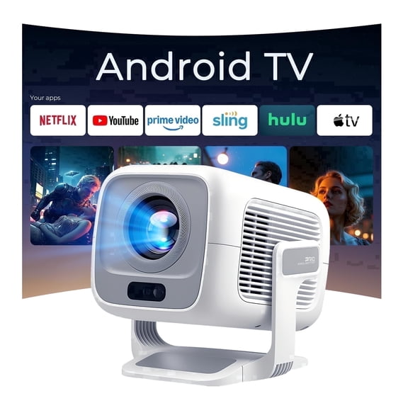 Aukuyee Mini Portable Smart Projector, Native 1080P FHD, WiFi 6 & Bluetooth, Auto Focus & Keystone, 16:9 Aspect Ratio