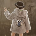thumbnail image 3 of Yeahdor Kids Girls Casual Warm Coat Thicken Faux Fur Hooded Winter Jacket Outerwear, 3 of 5