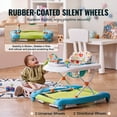 thumbnail image 3 of KFFKFF Baby Walker 4 in 1, Foldable Height Adjustable Baby Walker with Wheels, Infant Toddler Walker with Foot Pads, Anti-Fall Baby Walker With Music & Toys Tray for Boys and Girls 6-24 Months, 3 of 9