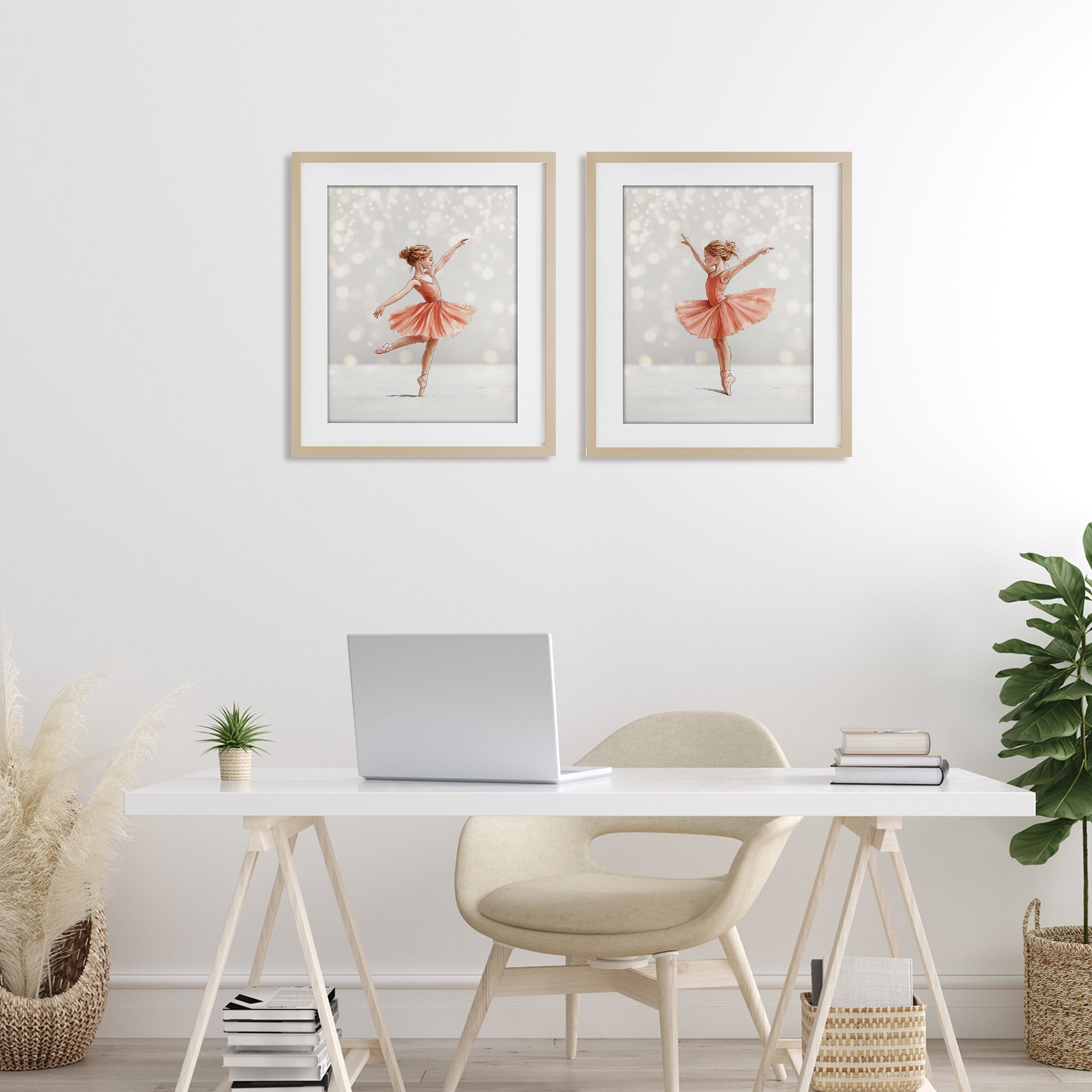 Stupell Industries Dancers In The Light 2 Piece Birch Framed Print Under Glass Set, design by Christine Simpson Art