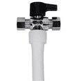 thumbnail image 6 of 1/2 in. Chrome-Plated Brass PEX-A Barb x 3/8 in. Compression Dual Outlet Quarter-Turn Angle Stop Valve, 6 of 7
