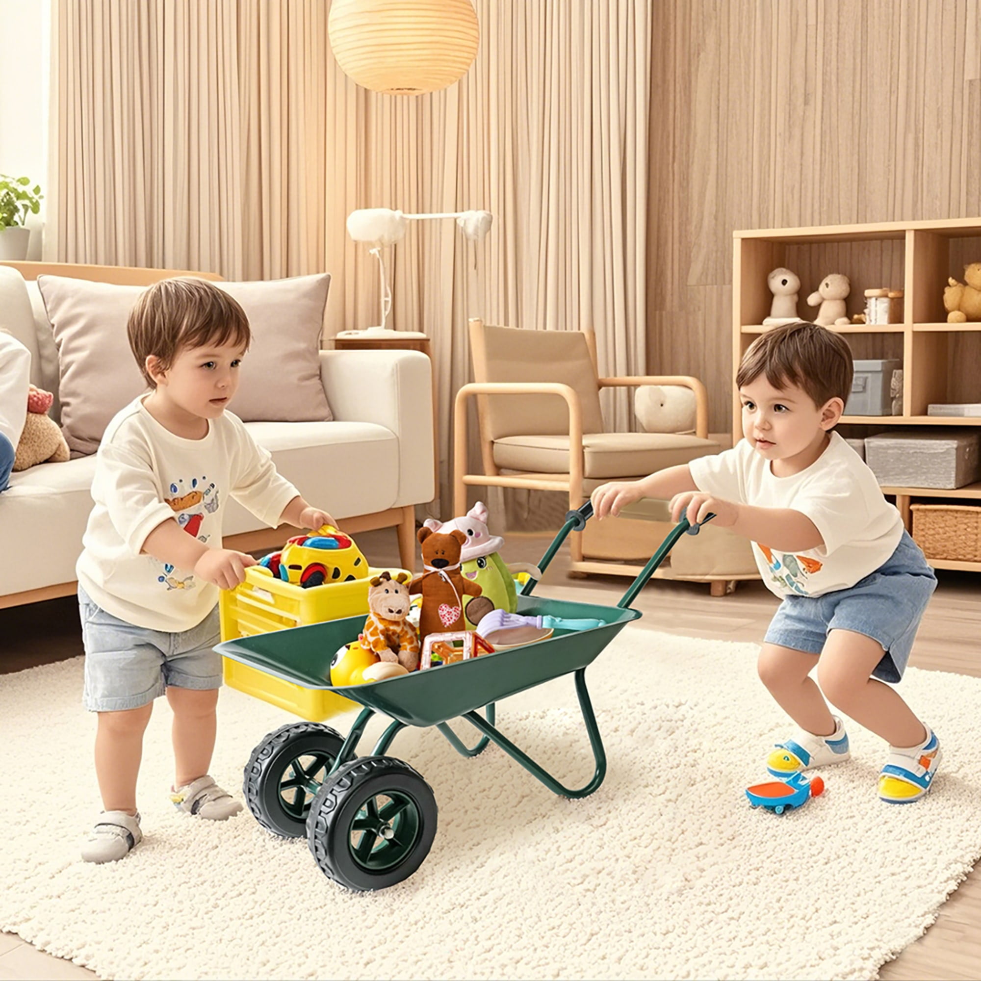 Trimate Metal Wheelbarrow - Hunter Green - Outdoor-Indoor Trimate Metal Wheelbarrow - Hunter Green - Outdoor-Indoor