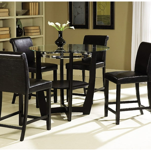 Homelegance Sierra Counter Height Table W Glass Top Com Homelegance Sierra Counter Height Table, Round Glass Bar Height Dining Table