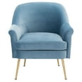 thumbnail image 2 of SAFAVIEH Rodrik Modern Style Upholstered Accent Chair, Light Blue, 2 of 7