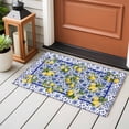 thumbnail image 4 of Lemon Flower Front Door Rugs 2x3 ft Summer Lemon Blue Floral Texture Small Rug for Entryway Non Slip Washable Bathroom Door Mat Absorbent Floor Mat for Indoor Entrance, 4 of 9