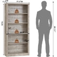 thumbnail image 3 of Joaxswe 70" Tall Corner Bookcase, 5 Tier Open Large Display Bookshelf with Clean Line for Living Room Home Office Study, Grey, 3 of 9