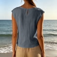 thumbnail image 4 of Aezemi Women Sleeveless Linen Cotton Tanks, Round Neck Lightweight Tank Shirt, Summer Fashion Comfy Tank Tops, 4 of 9