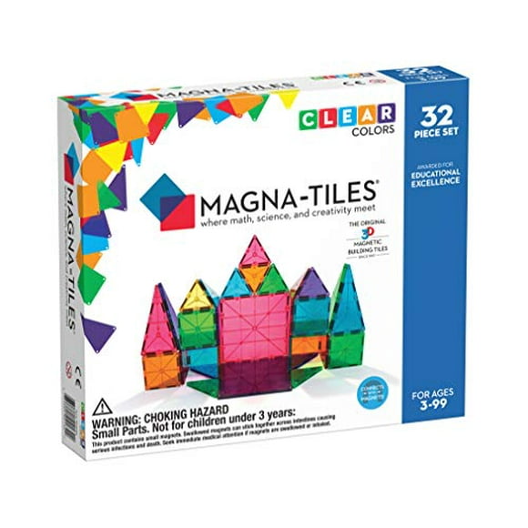 Magna-Tiles Clear Colours 32 Pack