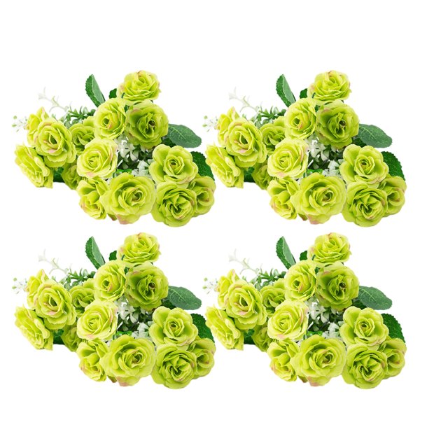 Flores artificiales Injueey 4X Imitación Plantas Accesorios Multiusos Decoraciones Festivales Verde