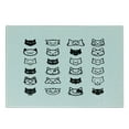 thumbnail image 3 of Cat Lover Cutting Board, Cartoon Style Pattern of Cat Heads Art Illustration in Black and White Feline, Decorative Tempered Glass Cutting and Serving Board, Small Size, Black White, by Ambesonne, 3 of 5
