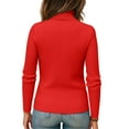 thumbnail image 3 of Hearthz Ribbed Women's Turtleneck Sweaters Fitted Mock Neck Womens Long Sleeve Tops Spring Winter Basic Pullover Shirts, 3 of 4
