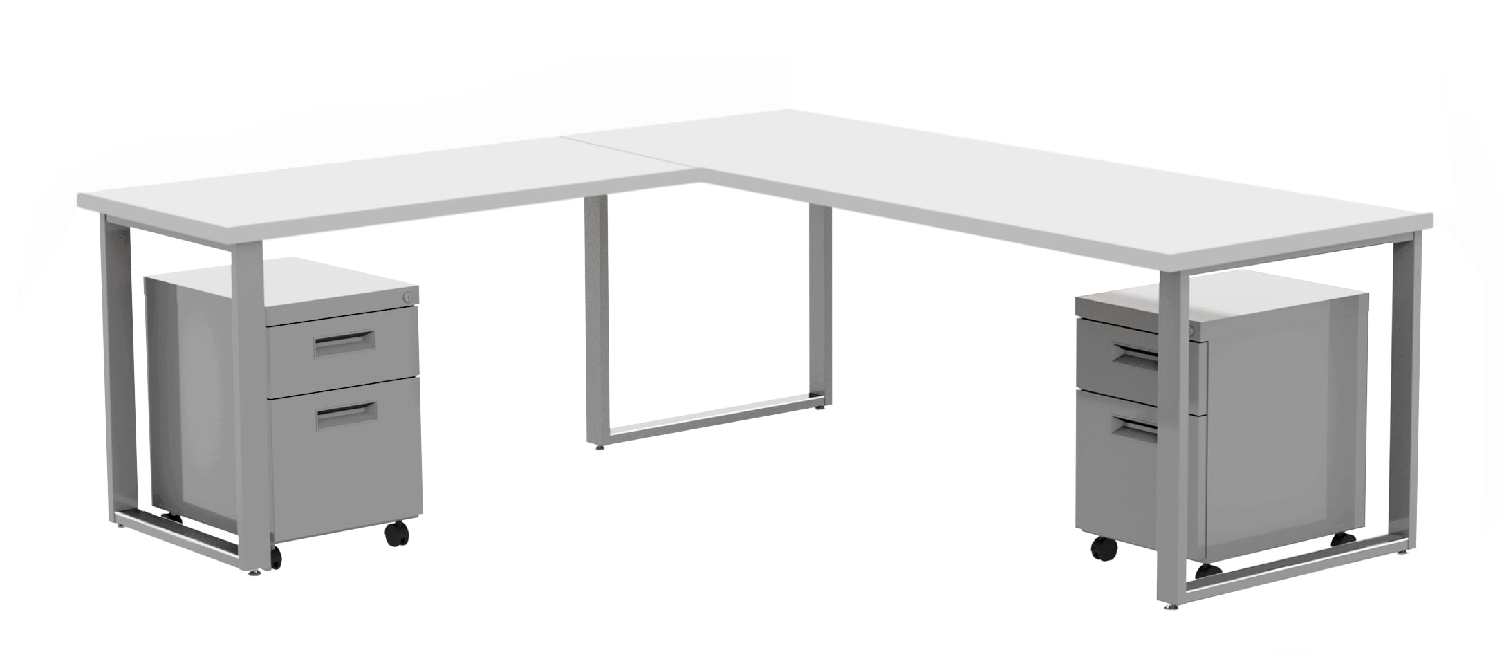 72 X 30 Desk With 48 X 24 Return And 2 Mobile Pedestals