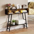 thumbnail image 4 of Gymax 40'' Console Table w/ Power Strip 3-Tier Entryway Table w/ RGB LED Lights Black, 4 of 10