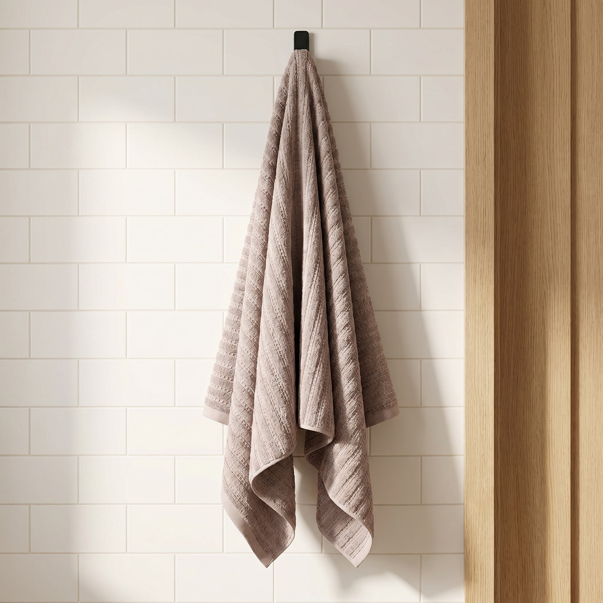 Unique Bargains Fast Drying Bath Towel 2 Pack Grey/Light Grey 55" x 28"