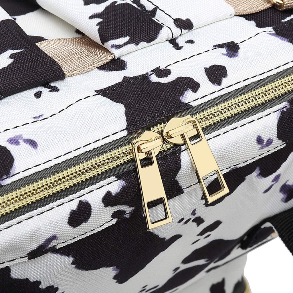 Cow Spots Print Diaper Bag Backpack Maternity Baby Changing Bag Large Capacity Backpacks