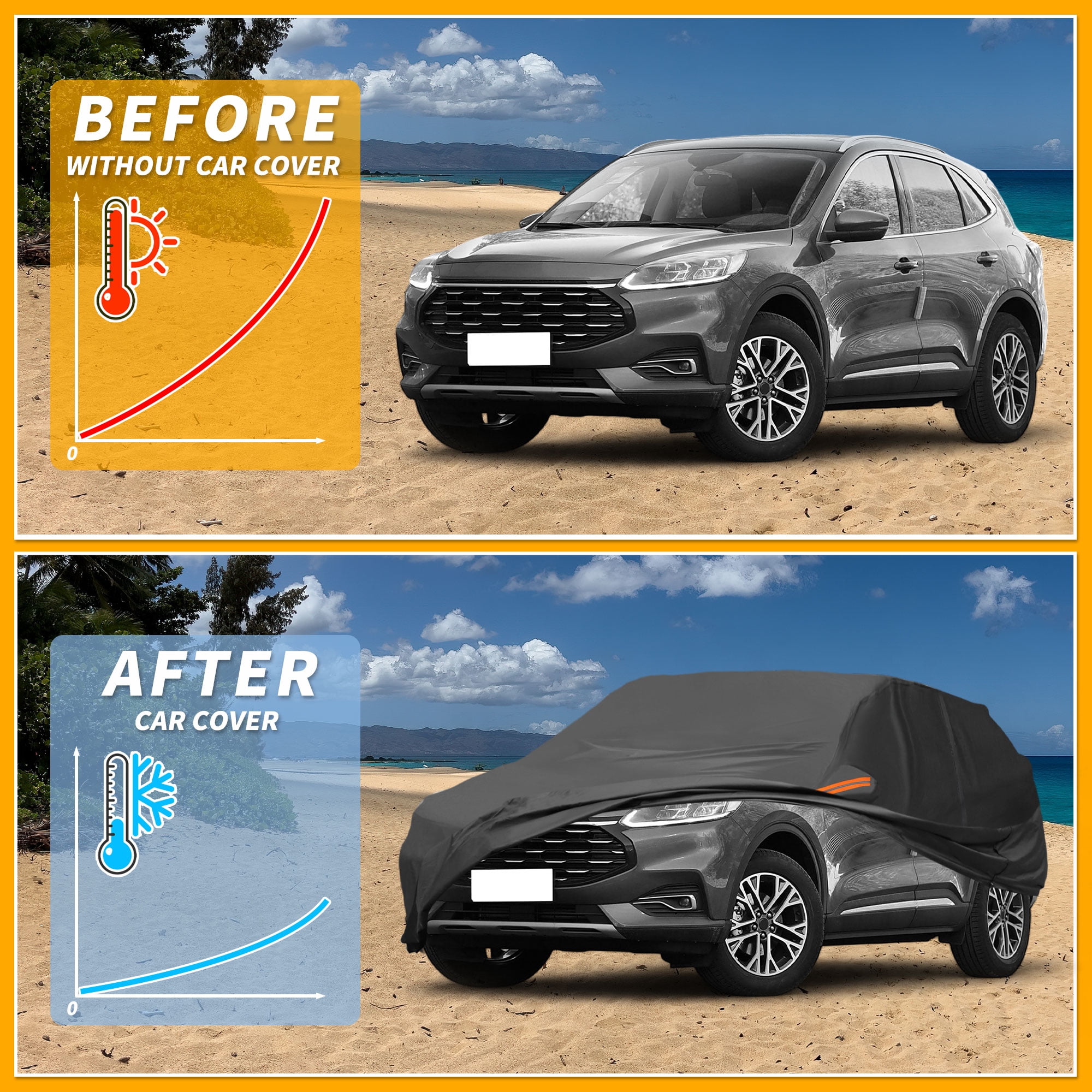 Unique Bargains Durable Waterproof Car Cover Black ["for Ford Escape"]