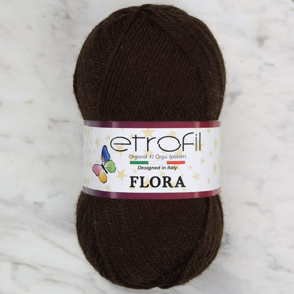 Etrofil Flora Knitting Yarn, Brown -77044