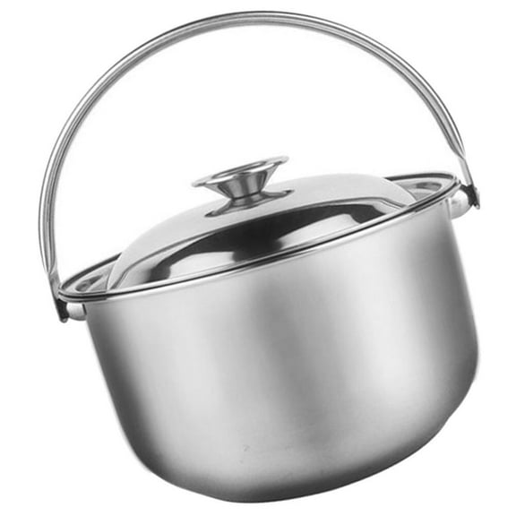 WRISTBIQUE Even Heating Heavy Bottom Soup Pot Stainless Steel 1Set For Families