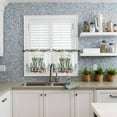 thumbnail image 4 of Christmas Western Kitchen Curtains and Valances Set, Rod Pocket Curtains Tier Farmhouse Window Curtains 24 Inch Length, Xmas Cowboy Boots Berry Green Leaves 3 Piece Kitchen Curtains Set, 4 of 6