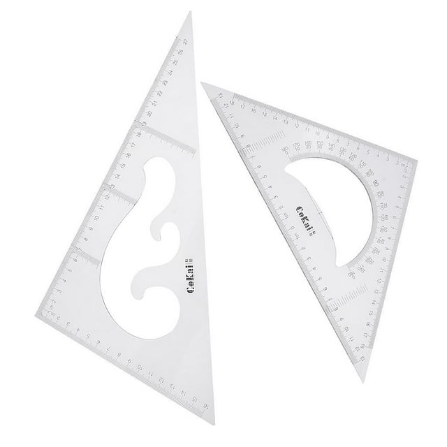 30/60/ Geometry Triangle Ruler Drawing Template Set Drafting Measuring Tools 2 Pieces, Clear 20cm / 25cm / 30 cm 30cm