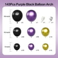 thumbnail image 2 of Metallic Purple Black Balloons Garland Arch Kit-143Pcs for Baby Shower, Birthday, Graduation, Engagement, Anniversary with Black & Gold Accents, 2 of 14