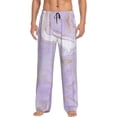 thumbnail image 5 of Mens Pajama Pants, Lavender Glitter Foil Stripes Soft Sleep & Lounge Pants for Men, Cuteness Casual PJ Bottoms Pants with Pockets, 5 of 7
