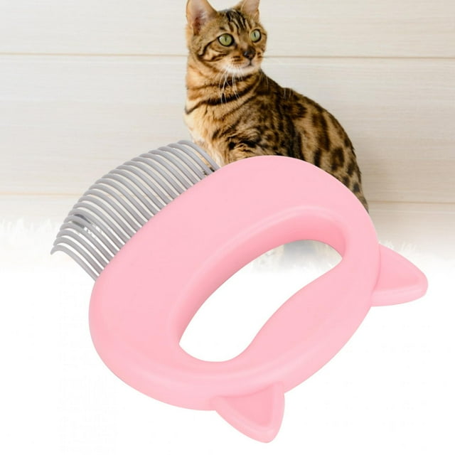 Hair SheddingComb FurPet Grooming Tool Shell Shape Comb, Cat Grooming Tool, Remove Floating Hair Plastic for Cats Dogs Pink,Green,Blue