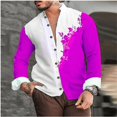 thumbnail image 1 of Camisas de hombre con patrones creativos y estampados florales, camisas de manga larga, suaves y cómodas, blusas casuales para exteriores para hombre, 1 of 6
